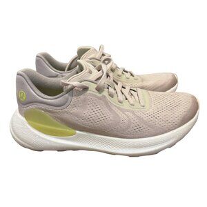 Lululemon Blissfeel Womens Running Shoes 8.5 Bone White Yellow Lightweight Breat